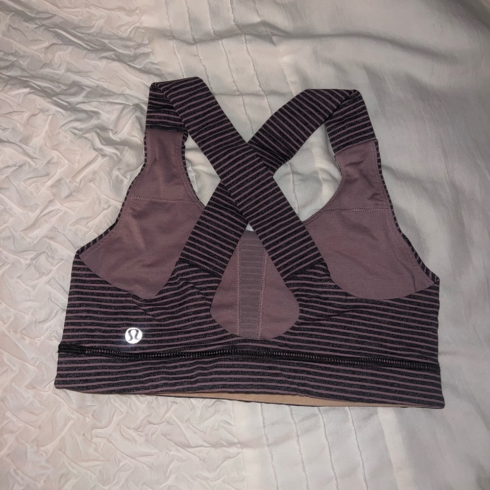 Striped lululemon sports bra